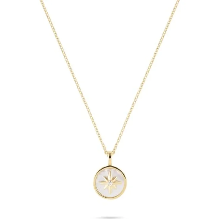 Guido Maria Kretschmer Damen-Kette 925er Silber mit Zirkonia, Gelbgold, One Size