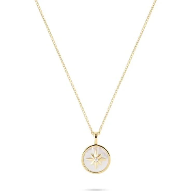 Guido Maria Kretschmer Damen-Kette 925er Silber mit Zirkonia, Gelbgold, One Size – Bild 1