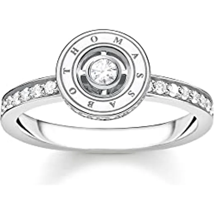 THOMAS SABO Silberring Damen Kreis mit Zirkonia, Ringgröße 54/17,2