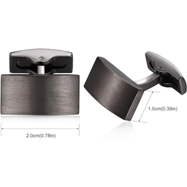 HONEY BEAR Herren Manschettenknöpfe in Pistole schwarz, Hochwertige Cufflinks aus Kupfermessing mit korrosionsgeschütztem Stahl – Bild 4