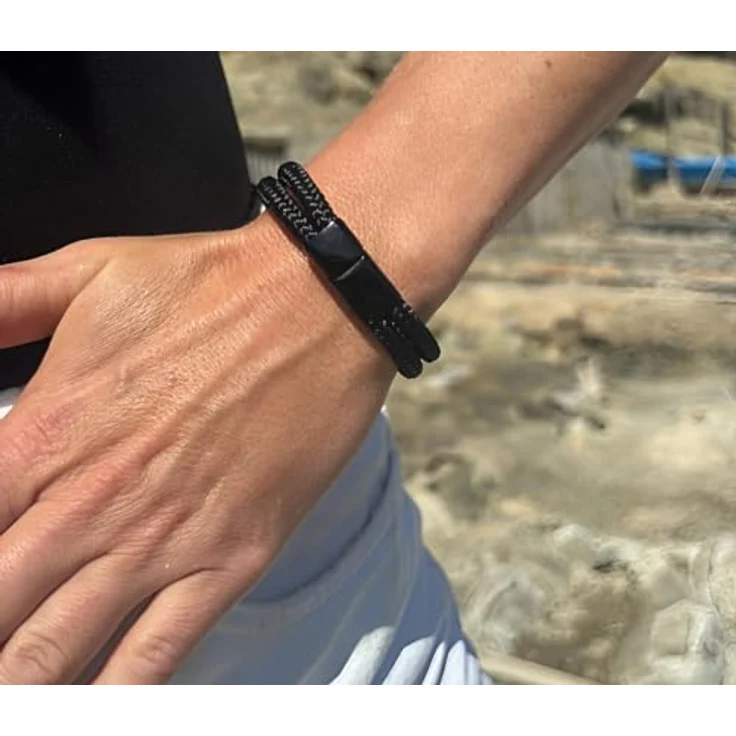 Galeara Noa Segeltau Armband Geflochten mit Magnetverschluss, schwarz, Damen-Armband, verschiedene Größen erhältlich – Bild 5