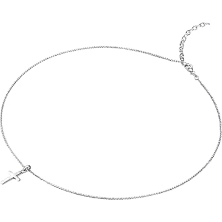 Rafaela Donata Damen Halskette mit abnehmbarem Kreuz Anhänger aus 925/- Sterling Silber, 42 cm Ankerkette mit Verlängerung, Unisex Schmuck für Mädchen – Bild 2
