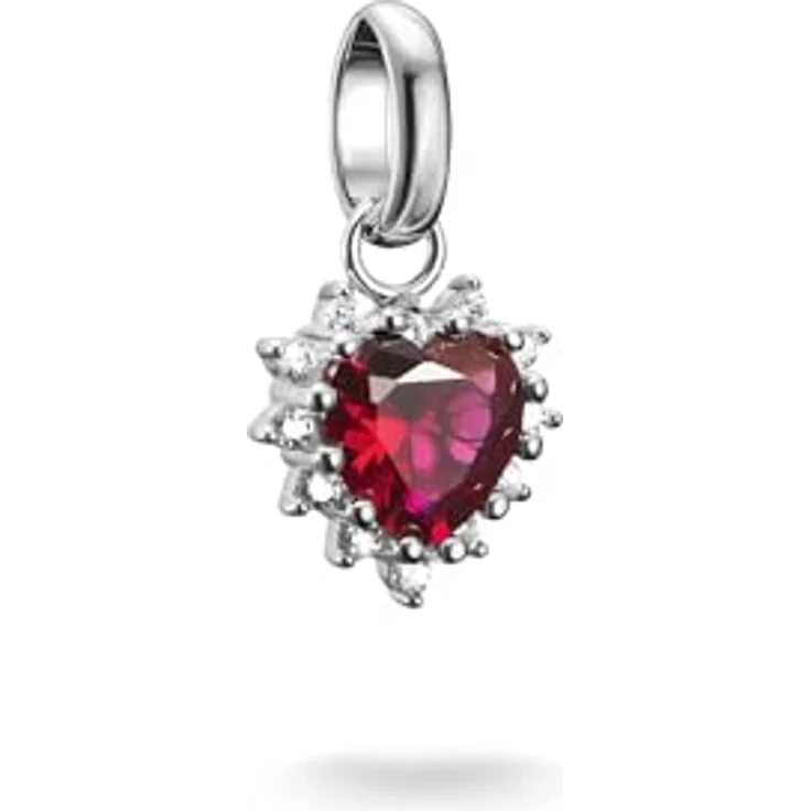 Thomas Sabo Charm Club Connect Charm-Anhänger True Romance, rotes Herz aus recyceltem 925 Silber mit filigraner Öse, CC1279-013-10 – Bild 1