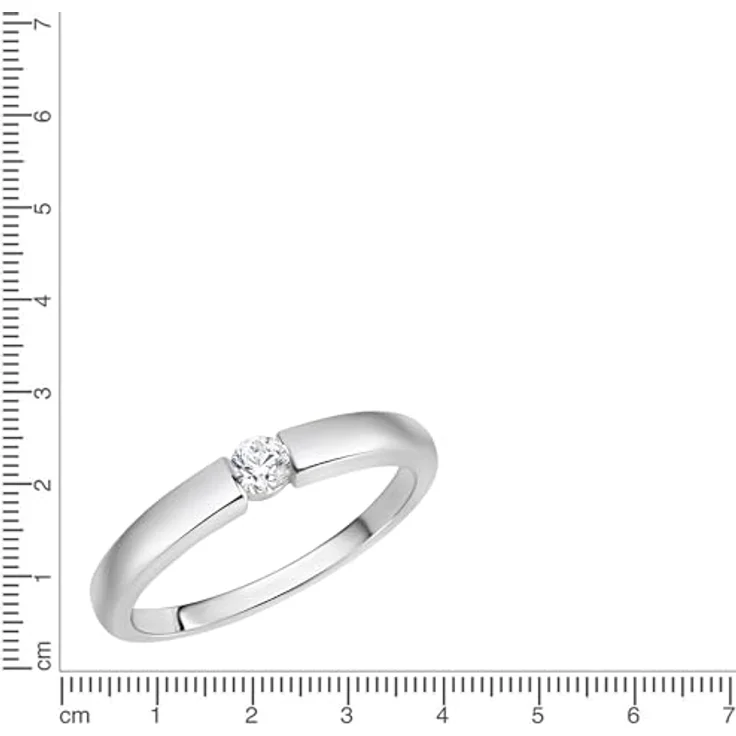 Zeeme Damen Ring 925/- Sterling Silber, rhodiniert mit weißen Zirkonia, glänzend, inkl. Etui – Bild 2