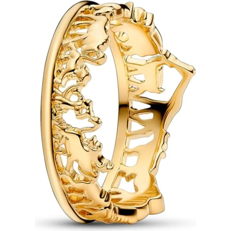 PANDORA 14k Gold-plated Disney The Lion King Damenring, einzigartiger Metallmix