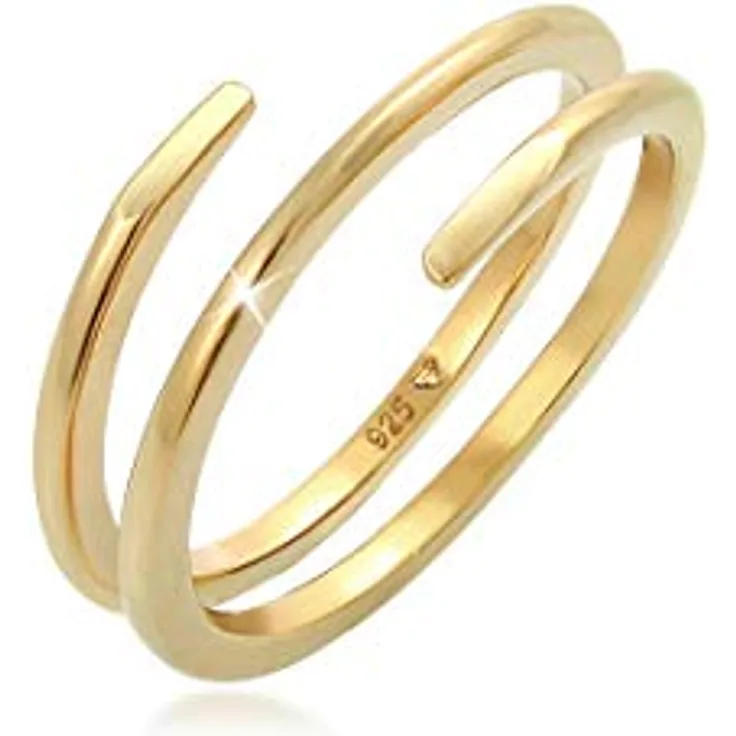 Elli Wickel Twist Ring Damen in 925 Sterling Silber, filigranes Design, handgefertigt, anlaufgeschützt