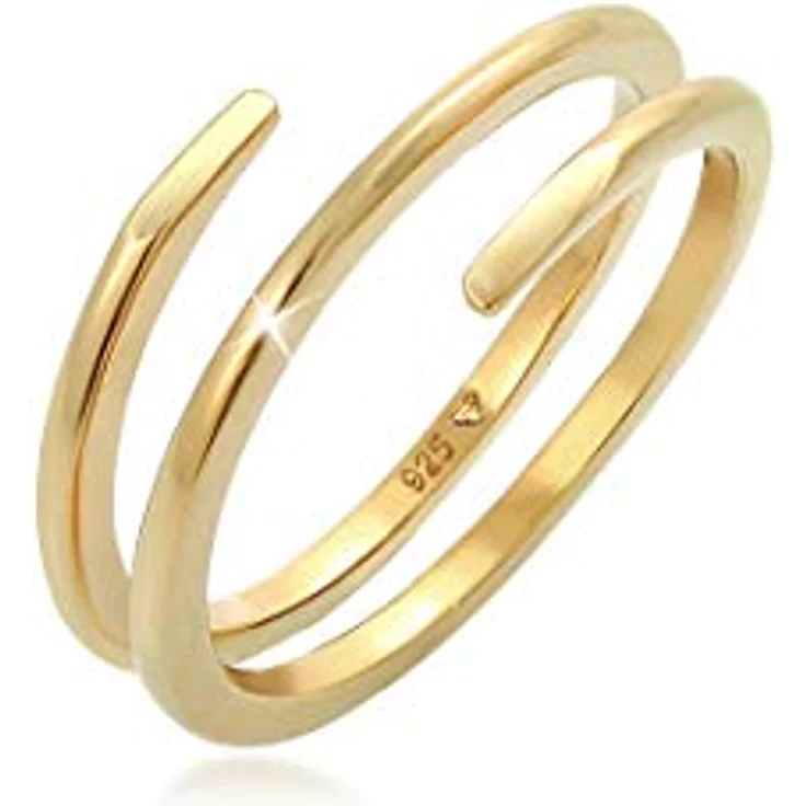 Elli Wickel Twist Ring Damen in 925 Sterling Silber, filigranes Design, handgefertigt, anlaufgeschützt – Bild 1