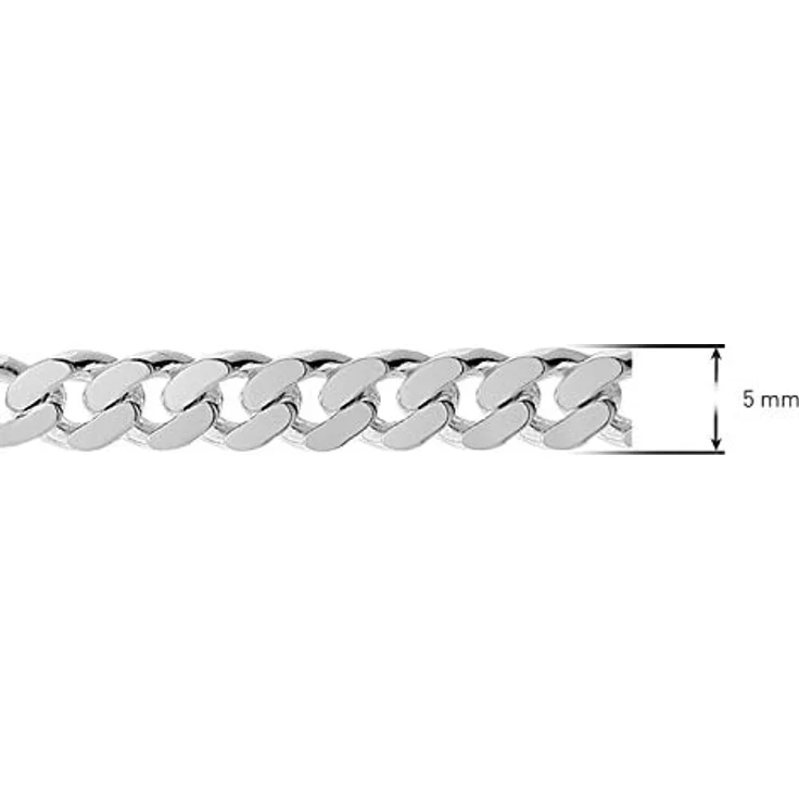 trendor Panzer-Halskette für Herren Silber 925, 5,3 mm breit, 50 cm, hochglanzpoliert, Made in Germany – Bild 5