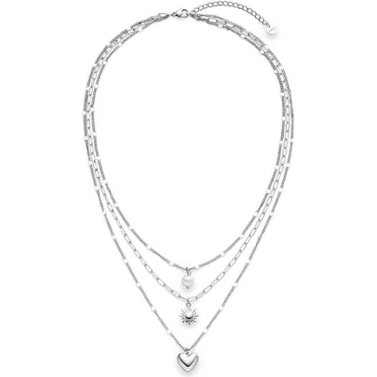 s.Oliver Elegante Halskette aus poliertem Edelstahl, Silber, Gliederkette 55 cm, wasserfest & hautfreundlich – Bild 2