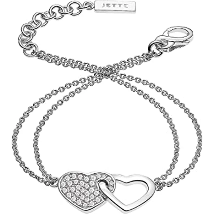 JETTE Damen-Armband 925er Silber rhodiniert mit 33 Zirkonia, One Size, 17 cm + 3 cm Verlängerung, Silber – Bild 2
