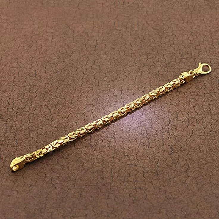 trendor Armband Königskette Gold auf Silber 925, Breite 4,7 mm, 23 cm, modischer Armschmuck für Damen und Herren, perfekte Geschenkidee – Bild 2