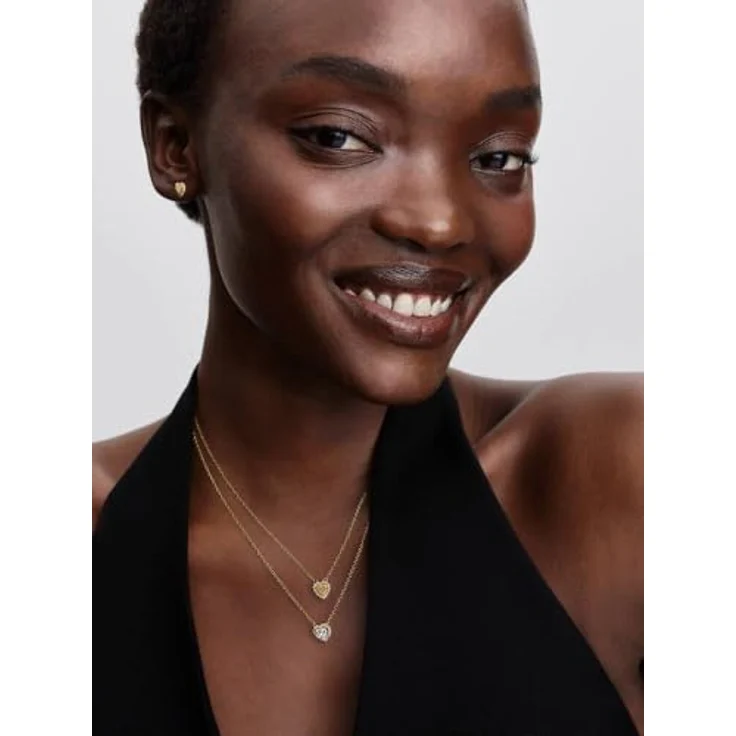 PANDORA Timeless Gravierbares Herz Strahlenkranz Collier-Halskette, 14k vergoldet mit Zirkonia, Größe 45cm, 364364C01-45 – Bild 5