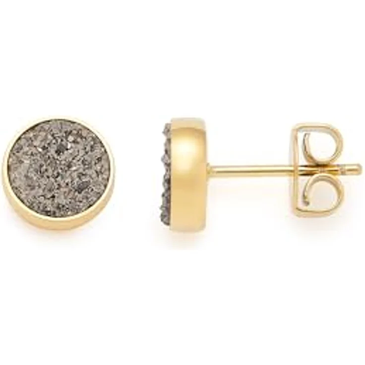 JEWELS BY LEONARDO Ohrringe Odelle, 1 Paar goldfarbene Edelstahl-Ohr-Stecker mit braunem Achat-Stein, allergikerfreundlich, Geschenk für Frauen – Bild 1