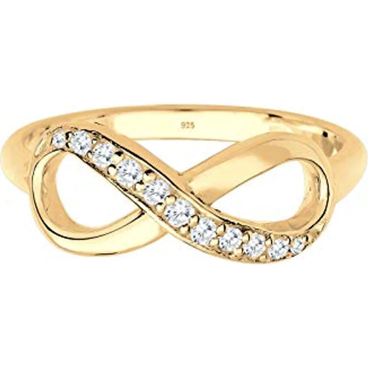 Elli Damenring Infinity Symbol, 925 Sterling Silber mit Zirkonia Steinen, hochglanzpoliert, anlaufgeschützt – Bild 2