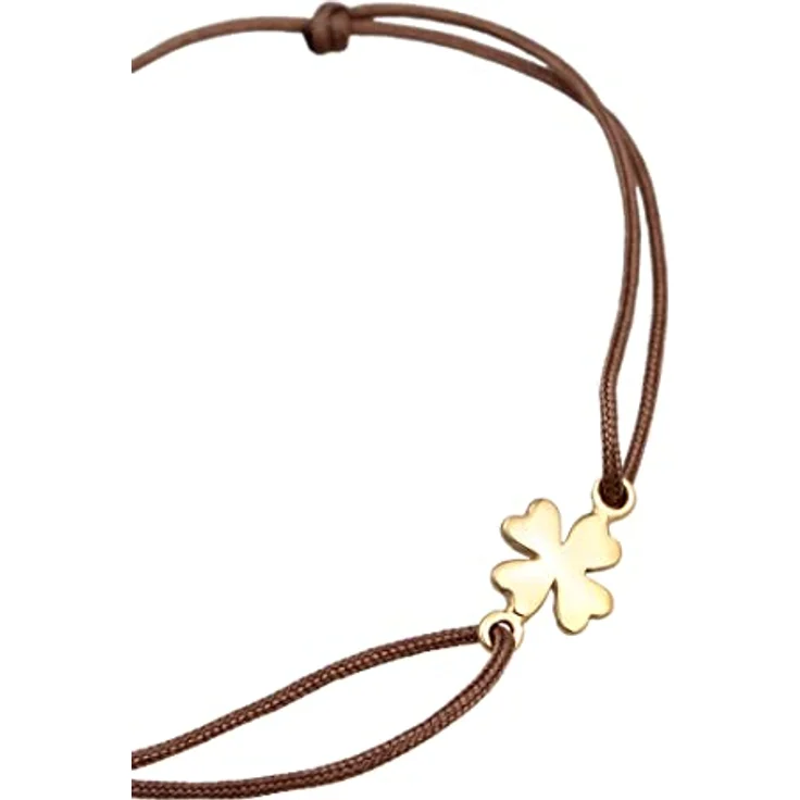 Elli Armband Damen Kleeblatt Anhänger Glück, 925 Sterling Silber vergoldet mit Nylon, anlaufgeschützt, handgefertigt – Bild 3