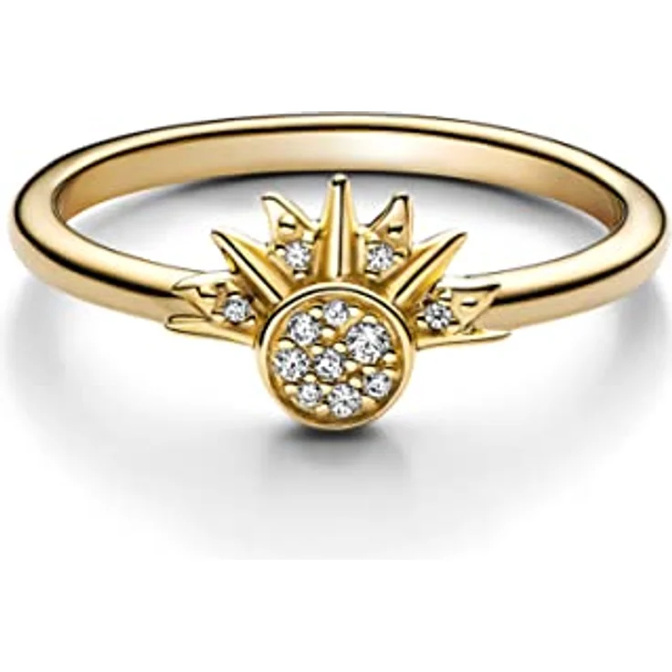 PANDORA Moments Himmlisch Funkelnder Sonnenring, 14 Karat vergoldet mit klaren Cubic Zirkonia, Größe 58, 162674C01-58 – Bild 2