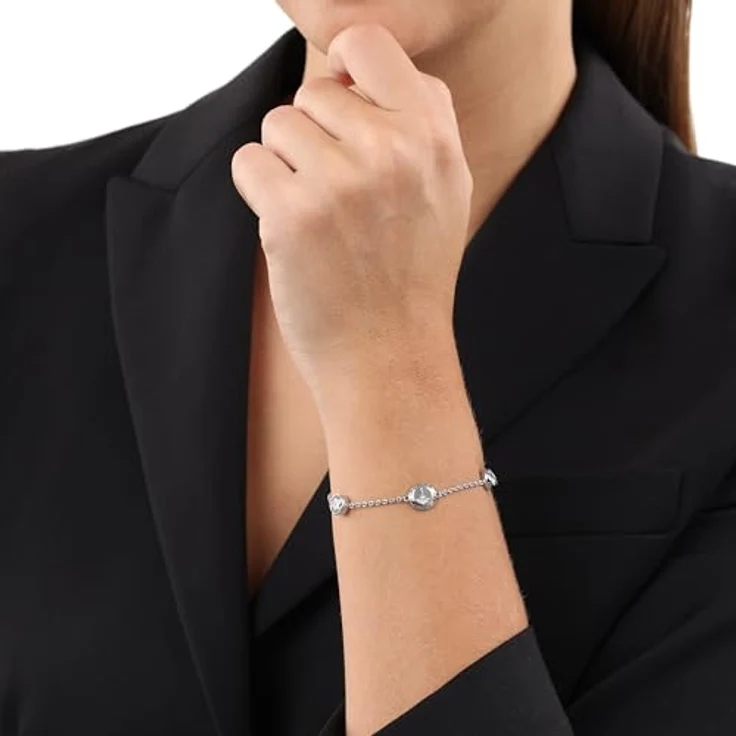 JOOP! Halskette aus 925 Sterling Silber, mit 3 Zirkoniasteinen, rhodiniert, für Damen, in Geschenkbox – Bild 2