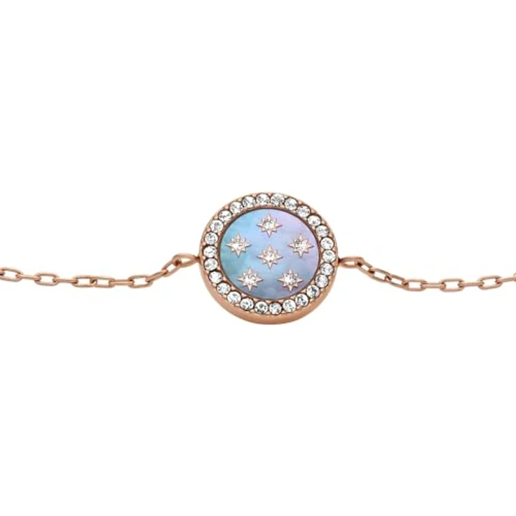 Fossil Merrit Damen Armband, roségoldfarbenes Edelstahlarmband mit sicherem Schiebeverschluss, 21,6 cm Länge – Bild 3