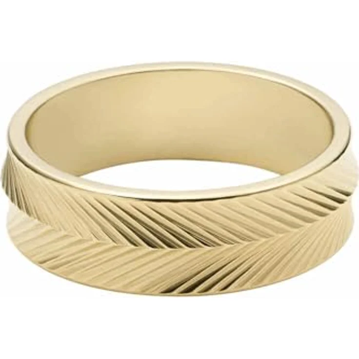 Fossil Damen Edelstahlband Ring, 6.5, goldfarben, poliert – Bild 1