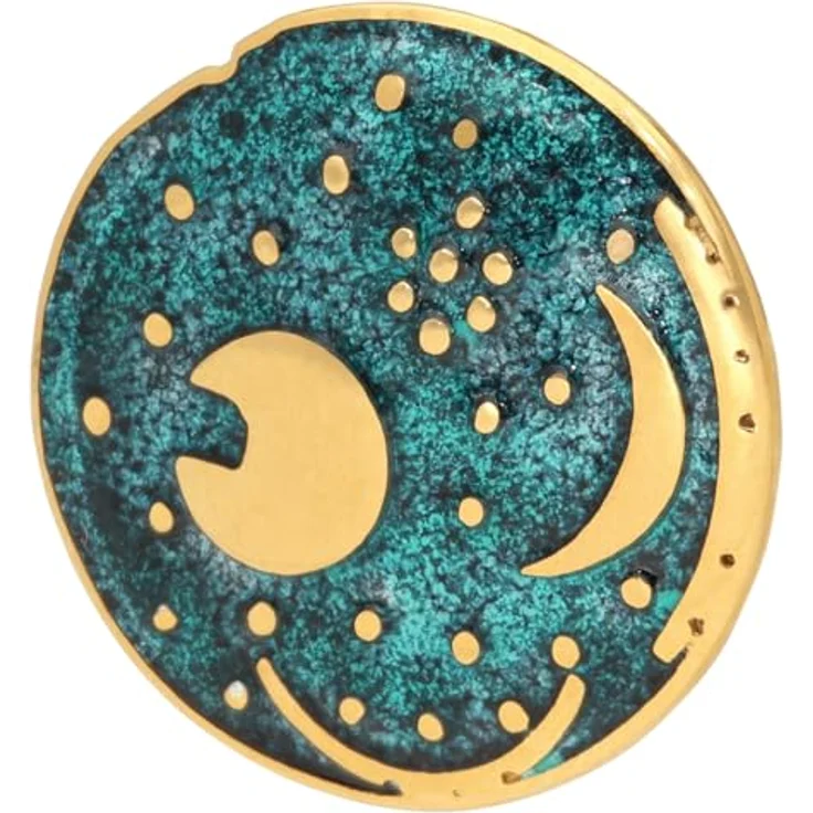 trendor Damenkette mit Himmelsscheibe von Nebra, 925 Sterlingsilber Grün/Gold ⌀ 20 mm, 45 cm Rundanker-Halskette, modisches Schmuckstück für Frauen – Bild 2