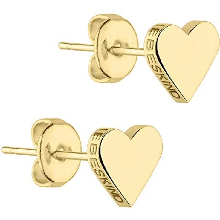 Liebeskind Berlin LJ-0500-E-08 Damen Ohrstecker Herz aus goldfarbenem Edelstahl, 7 mm, Steckverschluss – Bild 1