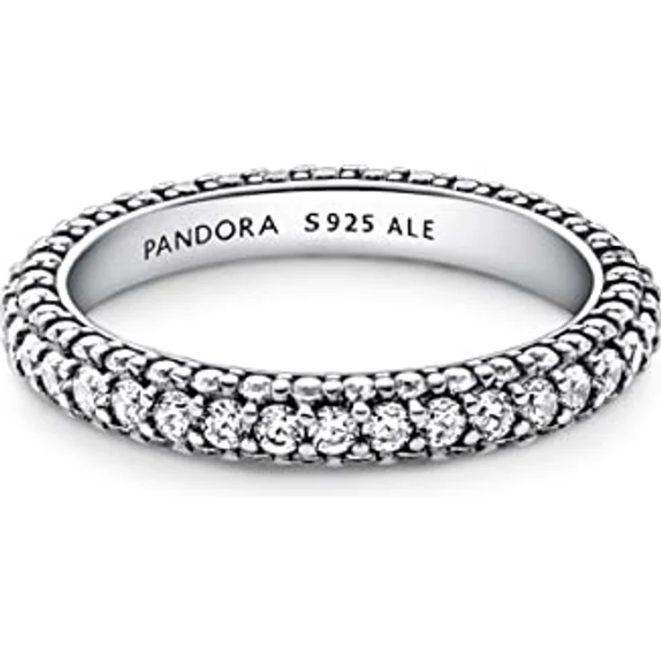 PANDORA Timeless Einreihiger Pavé Ring aus Sterling Silber mit Cubic Zirkonia, Größe 52, 192627C01-52 – Bild 2
