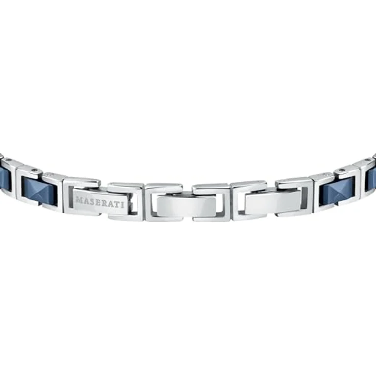 Maserati Jewels Herrenarmband, 22 cm, Edelstahl und Keramik mit PVD-Beschichtung, in Maserati-Blau, Clipverschluss, JM420ATI05 – Bild 3