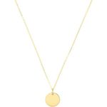 Amor Halskette mit Anhänger Unisex, 45 cm, 585er Gelbgold, rundum gravierbar, inklusive Schmuck Geschenk Box, 2020012