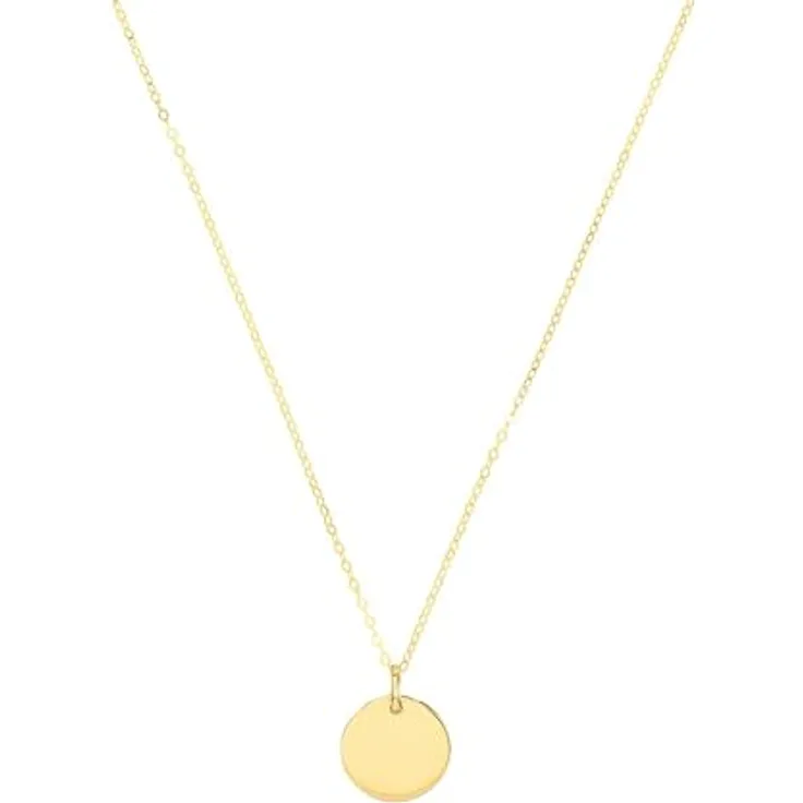 Amor Halskette mit Anhänger Unisex, 45 cm, 585er Gelbgold, rundum gravierbar, inklusive Schmuck Geschenk Box, 2020012