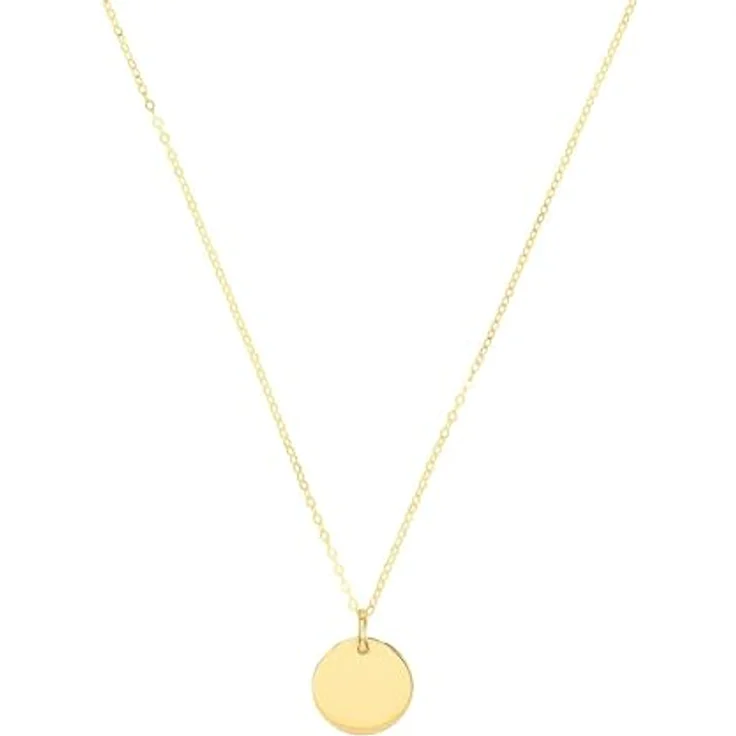 Amor Halskette mit Anhänger Unisex, 45 cm, 585er Gelbgold, rundum gravierbar, inklusive Schmuck Geschenk Box, 2020012 – Bild 1