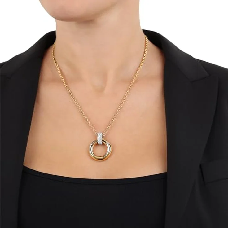 JOOP! Kette mit Anhänger, Edelstahl Halsschmuck für Damen, mit synthetischen Zirkonia, 50+5 cm, Weiß, in Schmuck Geschenk Box – Bild 2