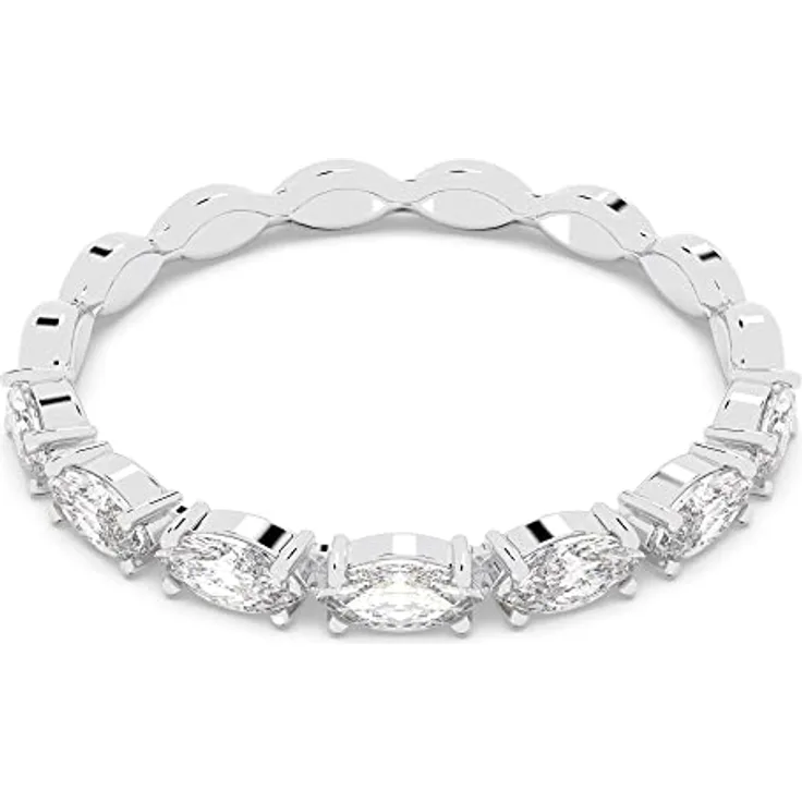 Swarovski Matrix Vittore Marquise Ring, Weiss, rhodiniert mit schimmernden Schmucksteinen im Marquise-Schliff, Damenring