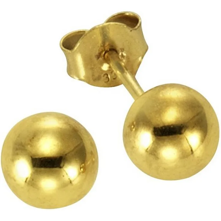 Vivance Paar Ohrstecker 585 Gold, Kugel 5mm, glänzend, gelb, inklusive Geschenketui