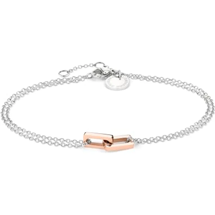 Liebeskind Berlin Damen Armband, Edelstahl Bicolor IP Roségold, 20 cm mit Karabinerverschluss, moderne Gliederkette – Bild 1
