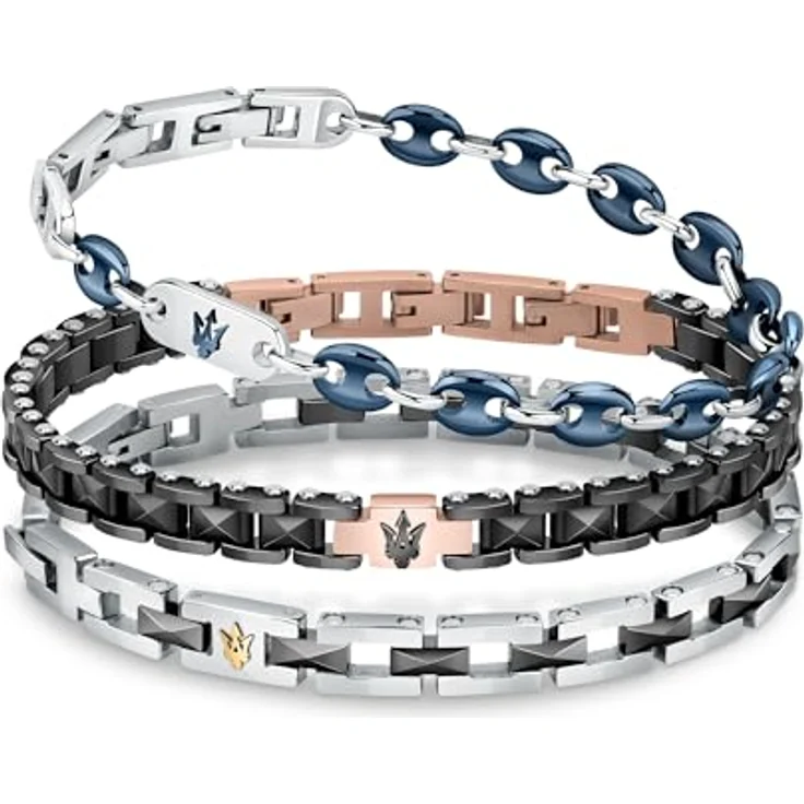 Maserati Ceramic Herren Armband aus Stahl und Keramik, IP Gelbgold, 22cm mit Clip-Verschluss - JM422ATZ16 – Bild 4