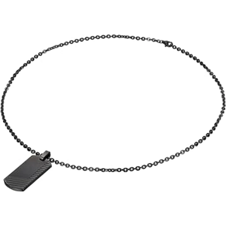 True Rebels Herren-Ankerkette Dogtag, Edelstahl schwarz 50 cm, robustes Männerschmuck-Accessoire mit abnehmbarem Anhänger – Bild 3