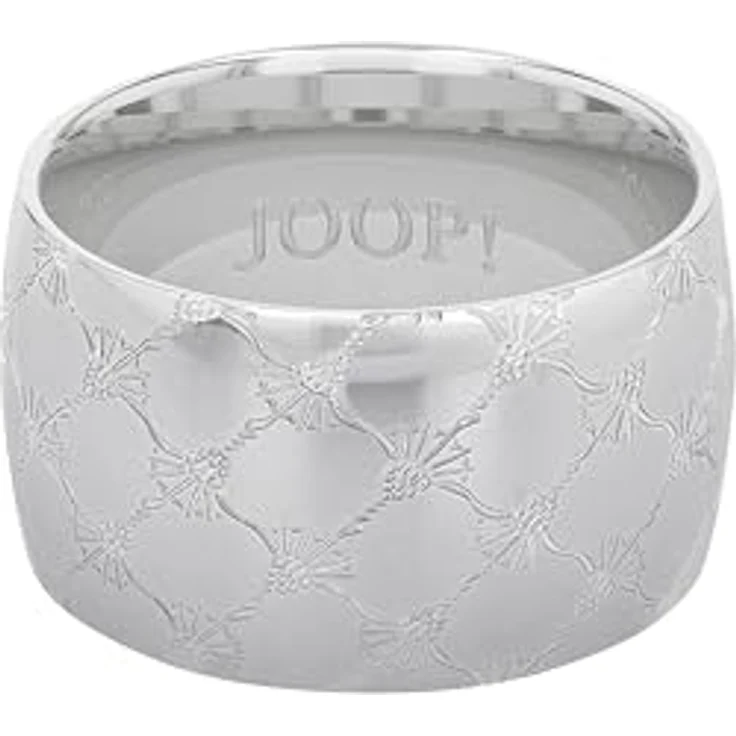 JOOP! Damenring Edelstahl, Silber, 12 mm Breite mit Blumen-Rapport in Schmuck Geschenk Box – Bild 3