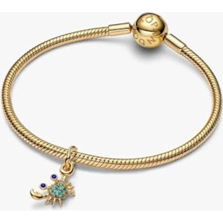 Pandora Charm-Einhänger 764684C01, Vergoldet, Krabbe mit Zirkonia, maritimes Design – Bild 3