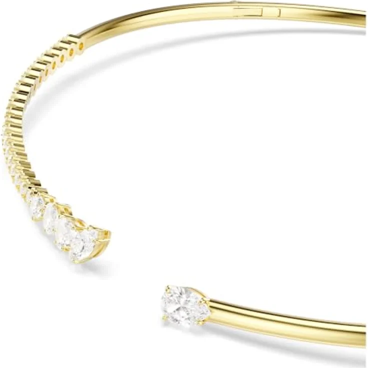 Swarovski Mesmera Halskette, gemischter Schnitt aus 18 Karat Gold-Finish, weiß, Größe L, 39.3 cm – Bild 3