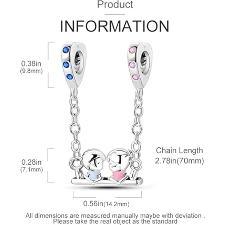 Pandach Damen Charm Anhänger 925 Sterling Silber mit Zirkonia, kompatibel mit europäischen Armbändern und Halsketten – Bild 5