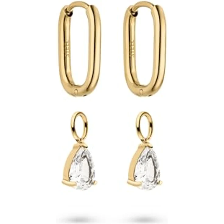 s.Oliver Creolen Ohrringe aus poliertem Edelstahl, gold, 25 mm, wasserfest & hautfreundlich – Bild 3