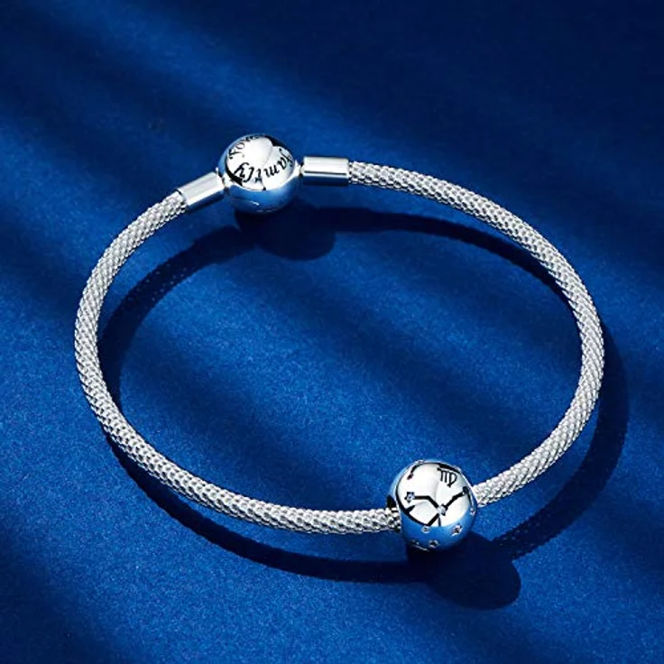 NINGAN Die Zwillinge 12 Sternzeichen Anhänger, 925 Sterlingsilber mit Zirkon-Kristallen, für Armband & Halskette, ideales Geburtsgeschenk für Frauen & Freundinnen – Bild 2