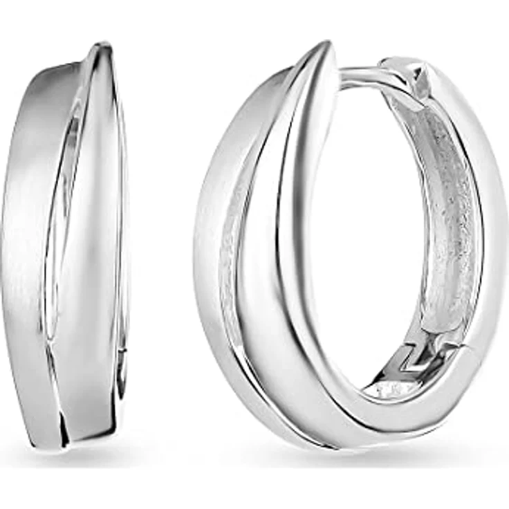 FAVS Damen-Creolen 925er Silber, klassisches Design, 1,4 cm Länge, Geschenkbox – Bild 2