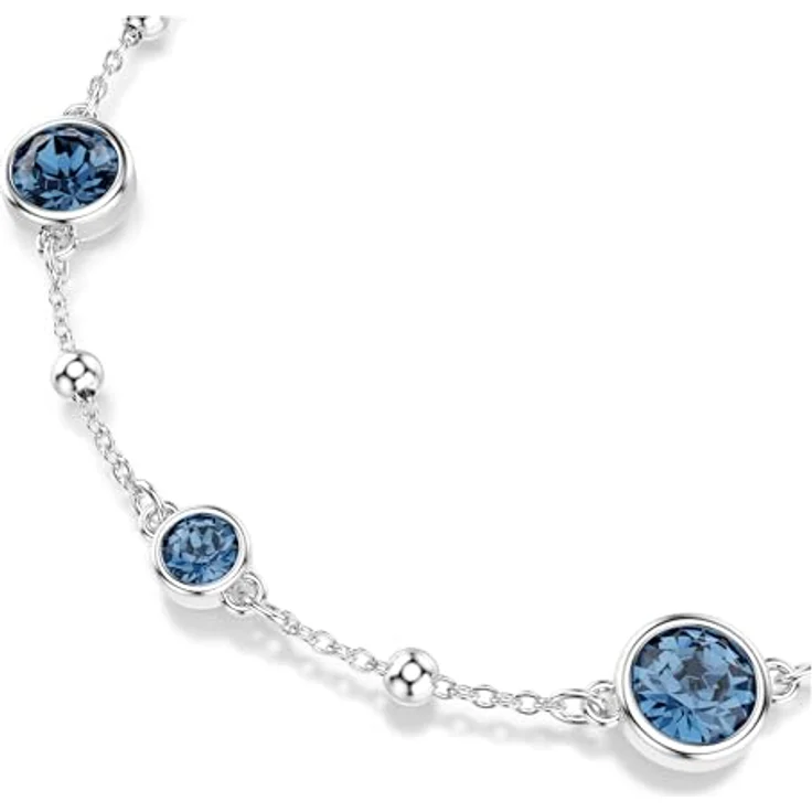 Swarovski Imber Armband, Rhodiniertes Damenarmband mit Blauen Rundkristallen, Armbandlänge 16.5-20.5 cm, Karabinerschließe – Bild 4
