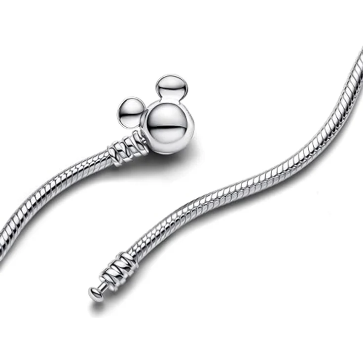 PANDORA Moments Disney Micky Maus Schlangen-Gliederhalskette aus Sterling Silber, 45 cm, kompatibel mit bis zu 35 Moments Charms, Artikelnummer 393529C00-45 – Bild 2