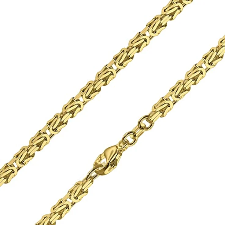 trendor Königskette Collier Gold auf 925 Silber, 2,8 mm Breite, Halsschmuck für Damen und Herren, 50 cm, Geschenkbüchse – Bild 1
