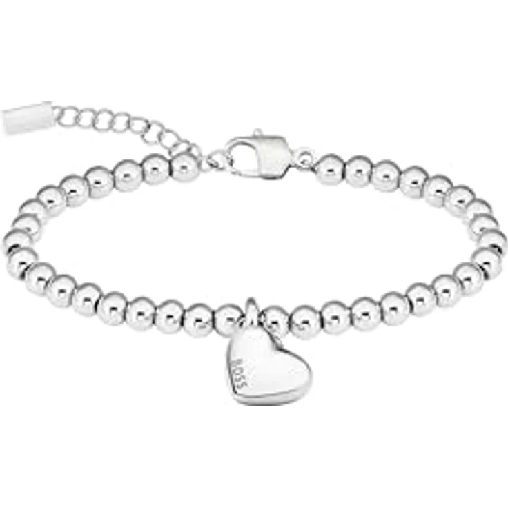 BOSS Jewelry Honey Heart Beads Armband, Edelstahl mit herzförmigem Anhänger, verstellbare Größe 160 mm + 25 mm Erweiterung, Damen-Armband – Bild 3