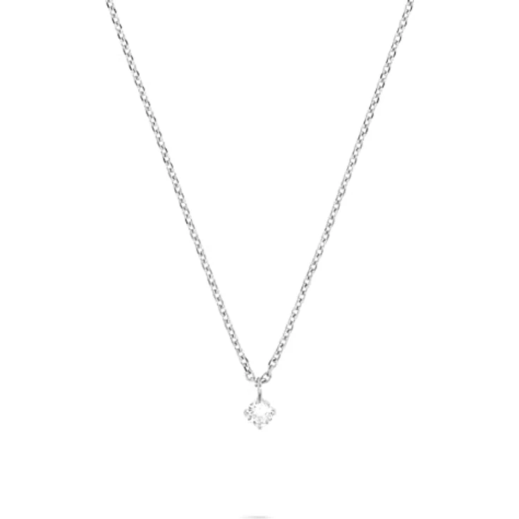 Tamaris Necklace, Halskette mit funkelndem Anhänger aus Edelstahl, verstellbar bis 43 cm, wasserfest & hautfreundlich, Silber – Bild 1