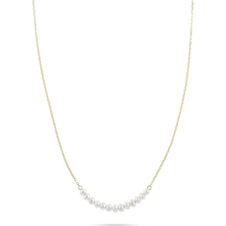 CHRIST Damen-Halskette 585er Gelbgold mit Süßwasserperle, elegant, One Size