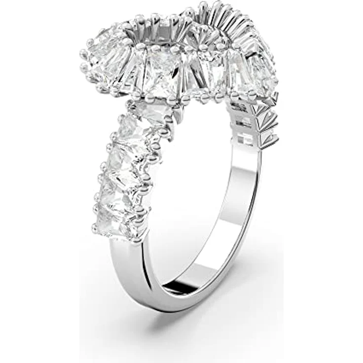 Swarovski Fingerring Matrix Cocktail Herz, rhodiniert mit Swarovski® Kristall im Baguetteschliff – Bild 2